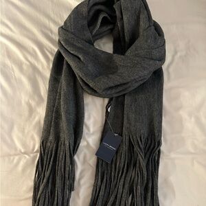 NWT Lucky Brand Charcoal Fringe Scarf